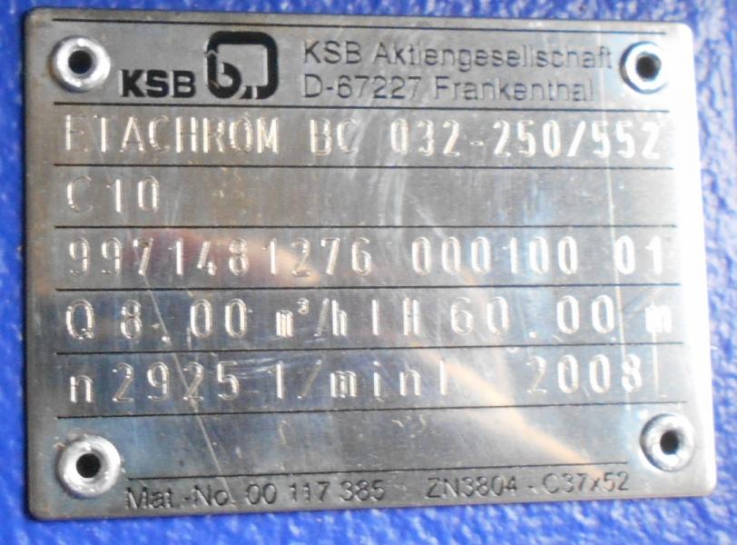 KSB ETACHROM BC 032-2507552C10 Rotary pump 
