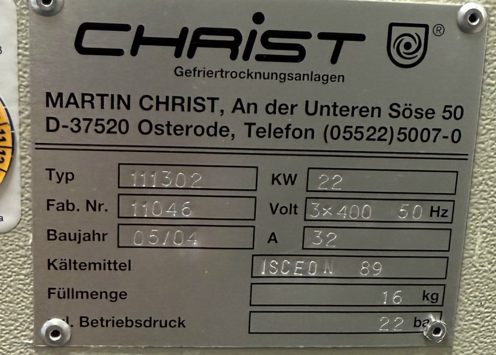 CHRIST EPSILON 2-12 D Freeze Dryer