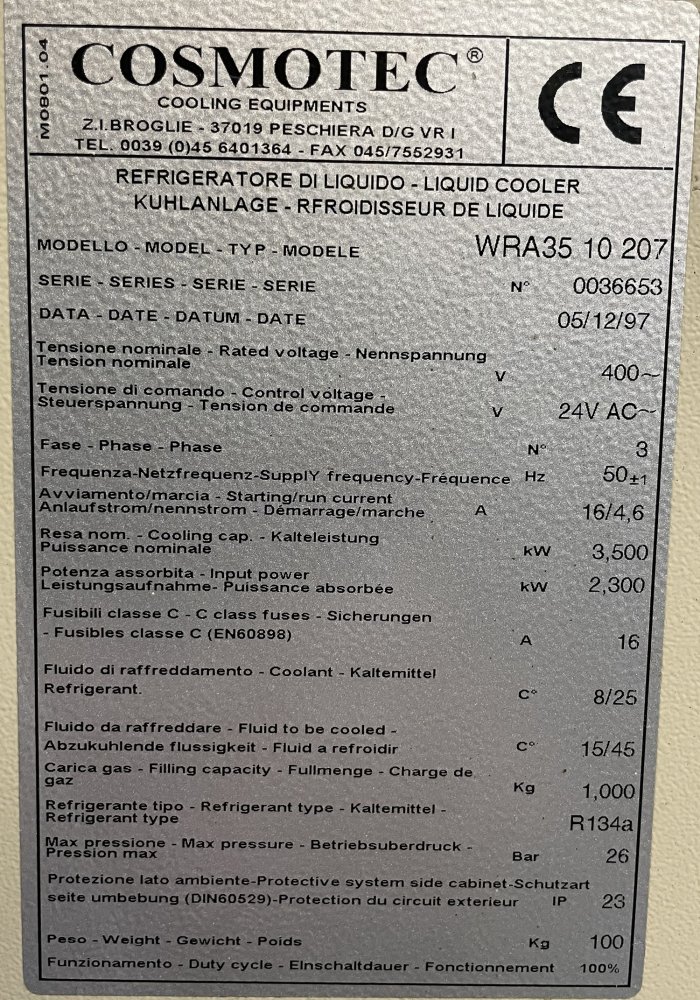 COSMOTEC WRA 35 10 207 Cooling aggregate