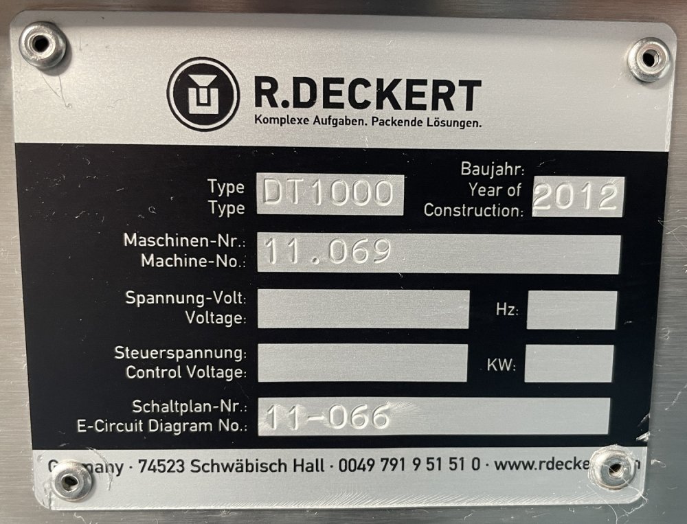 R. DECKERT DT 1000 Rotary Table 100 cm diameter